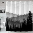 thumbnail image 3 of Black Mountain Misty Shower Curtain Bathroom Forest Shower Curtain Set Waterproof Fabric Bathroom Set with 12 Hook 72x72 inches, 3 of 6