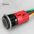 22Mm Metal Latching Push Button Switch 12V With Led Light Self-Locking ...