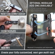 Keyport Pivot 2.0 Essential Plus Bundle (Black Aluminum) - EDC Key Organizer + Keychain Flashlight + 10-in-1 Multi-Tool All-in-One