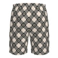 thumbnail image 6 of Kdxio Daisy Plaid Black Pattern Mens Casual Shorts - Drawstring Summer Beach Sports Shorts for Men, 6 of 9