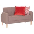 thumbnail image 2 of ViscoLogic Glenn Mid-Century Living Room 3 Seater Sofa, Loveseat, Arm Chair With Wooden Legs for Small Spaces - Brown Fabric, 2 of 5