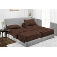 thumbnail image 2 of Split King 5-Piece Sheet Set, 400-TC Giza Cotton, 25 inch Deep Pockets - Chocolate, 2 of 7
