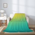 thumbnail image 5 of Throw Blanket for Couch Sofa and Bed, Teal To Yellow Gradient Super Soft Plush Throw Blanket, Fuzzy Cuteness Comfy Warm Washable Flannel Blanket & Throws for All Season 60"x50", 5 of 7