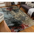 thumbnail image 2 of EORC Charcoal Hand Knotted Wool Contemporary Galaxy Rug, 8' x 10', 2 of 7
