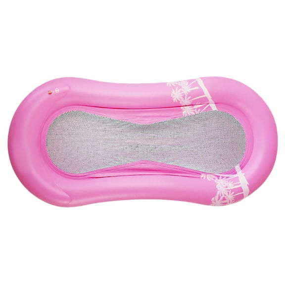 Homoyoyo Inflatable Floating Recliner Chair Pink PVC Pool Deck Chair for Adults Water Relaxation