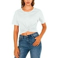 thumbnail image 4 of cocolona Womens Crop Tops Summer Casual Crew Neck Short Sleeve Shirts Fashion Solid Color Loose Blouses Basic Tees, 4 of 7