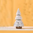 thumbnail image 6 of Christmas Tree 5.91inch Artificial Christmas Trees Tower-shaped Flocked Cedar Miniature Christmas Trees Snow Frost Ornaments With Wooden Bases For Christmas Party Table Top Decor Winter Crafts, 6 of 7