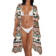 thumbnail image 3 of HELLHERO High Quality Fabrics Long Kimono Swimsuit Cover Up for Pool Lightweight Free Size Bathing Suit Cover Up Cowboy, 3 of 6