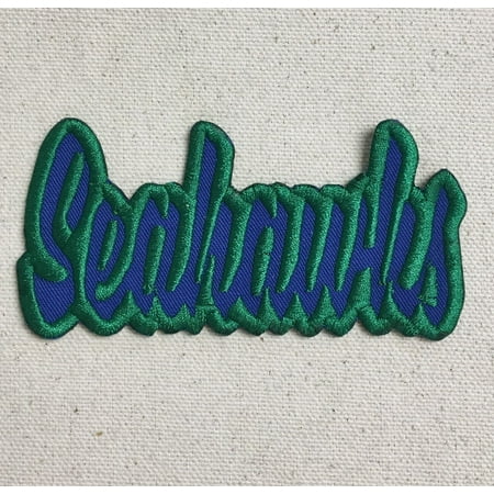 Seahawks Nfc Patch Seahawks - Royal Blue/Green - Team Mascot - Words/Names - Iron on Applique/Embroidered Patch ()
