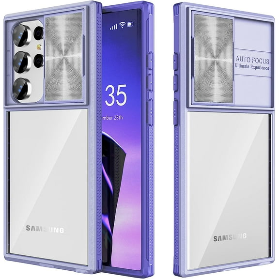 Samsung Galaxy S23 Ultra Case with Slide Camera Cover, Clear Slim Fit Shockproof Protective Camera Cover Protection Case for S23 Ultra 5G 6.8 inch 2023(Black