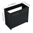 thumbnail image 7 of 36 Inch Bathroom Vanity without Sink , Freestanding Bathroom Vanity Cabinet with Soft-close Doors, Black, 7 of 7