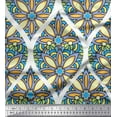 thumbnail image 1 of Soimoi Polyester Crepe Fabric Floral & Ogee Damask Printed Craft Fabric by The Yard 52 Inch Wide, 1 of 1