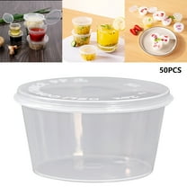 ACDANC 50Pcs 4Oz Small Plastic Containers with Lids for Food Shot Cups with Lids Disposable Portion Cup