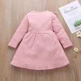 thumbnail image 2 of YEEDISON Toddler Girl Summer Clothes Sweet Pink Letter Patchwork Mesh Long Sleeve Baby Dress+ Headband A-line Infant Girls Dresses 0-3Y, 2 of 5