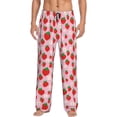 thumbnail image 1 of Balery Hand Drawn Strawberry Pantalones de pijama para hombre, pijama ultraligero, pantalón de descanso-X-Large, 1 of 6