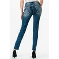 thumbnail image 3 of Grace in LA Women's Floral Embellish Embroidered Skinny Fit Stretch Jeans (26, Blue Stonewashed), 3 of 3