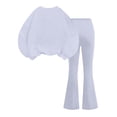 thumbnail image 6 of UACY Girls Fleece Pullover Oversized Sweatshirt and Flared Leg Pants Set, Elastic Waist Bell Bottom Pants Outfit (White, 7-8 Years), 6 of 6