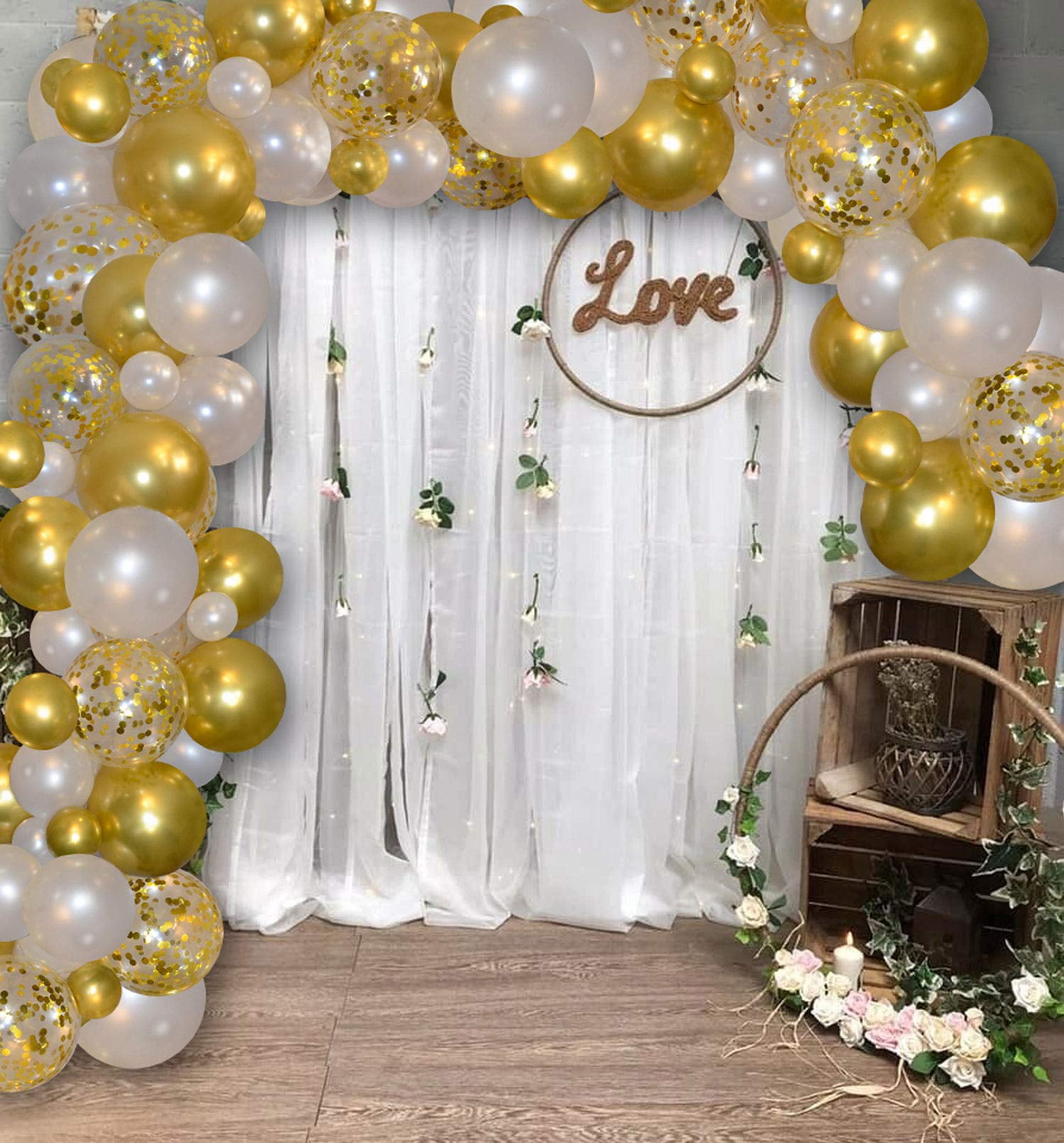 Ivory Sage Gold Tissue Paper Hearts Wedding Confetti Party Decoration Grey 