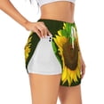 thumbnail image 3 of Lsque Sunflower Printed Women's Running Shorts with Liner Pockets,Elastic Quick Dry Workout Athletic Gym Yoga Shorts,Womens High Waist Shorts-X-Large, 3 of 9