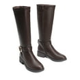 thumbnail image 4 of DREAM PAIRS Women's Knee High Riding Boots Comfortable Low Chunky Heel Boots  Side Zipper Round Toe Casual Classic Ranching Boots, 4 of 7