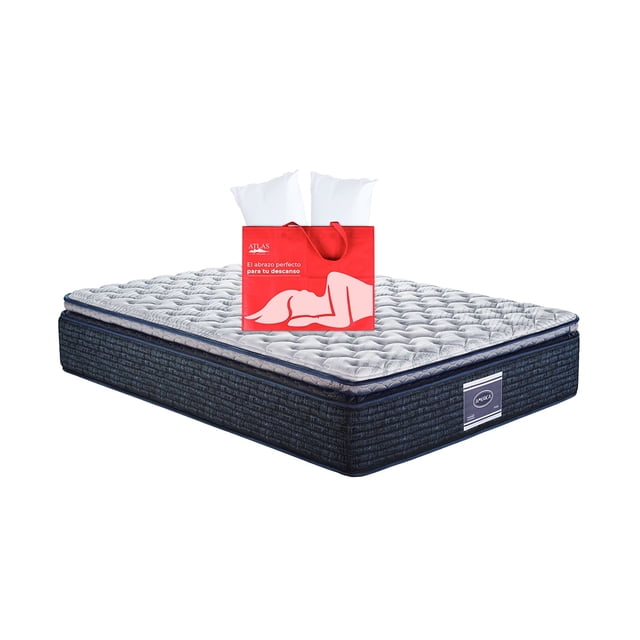 Colchón Queen Size + Almohadas Atlas Basic