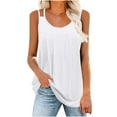thumbnail image 6 of Women's Camisole Tops Fashion Double Spaghetti Strap Pleated Tank Top Summer Lightweight Sleeveless T-Shirts Casual Loose U-Neck Blouses Long Vest Top, 6 of 7
