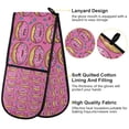 thumbnail image 2 of Yayeee Double Oven Mitt Kitchen Heat Resistant Baking 35" x7" Quilted Glove, Pink Doughnuts, 2 of 6