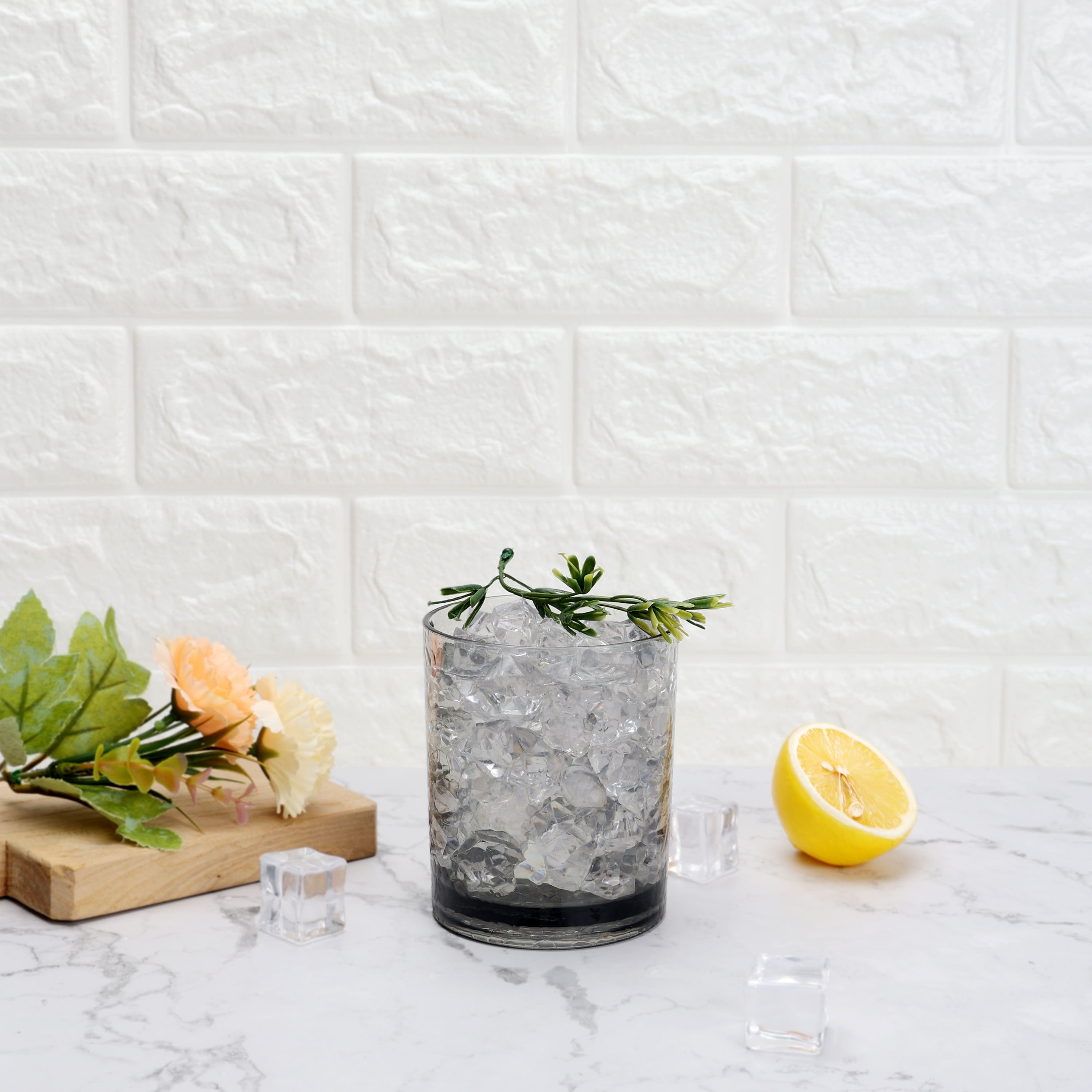 Better Homes & Gardens 14 oz Tritan Short Hammered Tumbler, Smoke