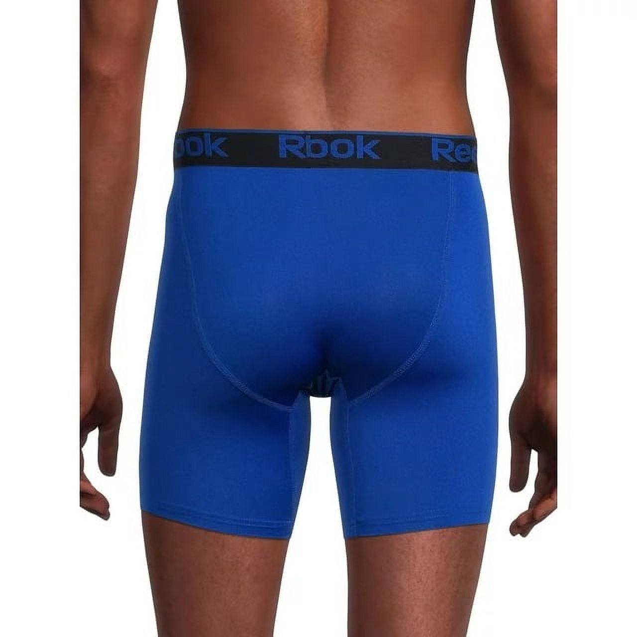 Reebok Men's Pro Series Performance Boxer Brief Extended Length Underwear, 7.5-Inch, 3-Pack