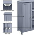 thumbnail image 5 of YANG2 Bathroom Floor Cabinet, Modern Storage Freestanding Organizer Cabinet with Adjustable Shelves & Double Doors, 3-Tier Home Living Room Furniture, Gray, 5 of 9