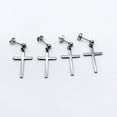 thumbnail image 5 of Ayyufe Pack Of 1 Punk Men Women Stainless Steel Cross Dangle Ear Stud Earring Party, 5 of 7