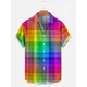 thumbnail image 5 of Camisa de hombre con estampado de flamencos, informal, con estampado 3D, con botones de solapa, para verano, estilo hawaiano, informal, tallas S a 5XL, 5 of 5