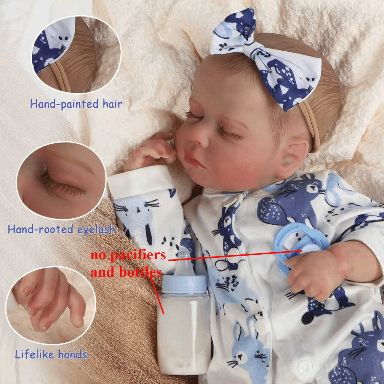 Dayoff Kids Lifelike Reborn Baby Dolls - 18 Inch Realistic Baby Doll (No Accessories) For Kids Age 3+