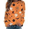 thumbnail image 1 of Sudadera con capucha divertida de Halloween para mujer, de cuello redondo Sudadera con capucha, suéter de calabaza, abrigos para niña, ropa de otoño, 1 of 4