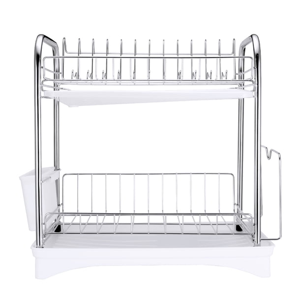 Estante De Cocina De Acero Inoxidable, Estante Para Platos De Dos Capas, Soporte Para Utensilios De Cocina, Estante Para Escurridor Guardurnaity HA015910-00