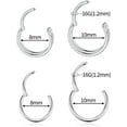 thumbnail image 2 of Conch Piercing Jewelry 16g Septum Jewelry Conch Hoop Daith Earrings Surgical Steel Clicker Hoop CZ Lip Rings with CZ Helix Rook Cartilage Piercing Jewelry, 2 of 5