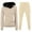 Beige, variant on USSUMA Womens Sweatsuit Set Women’s Hoodie Long Sleeved Pullover Sweatpant Outfits Solid Tracksuit Stretch Waist Comfy Jogger Sets Loose Work Fall Suit