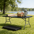 thumbnail image 7 of 8 ft Portable Folding Table, Heavy Duty Plastic Foldable Table with Carrying Handle, Outdoor Indoor Plastic Dining Table for Camping and Party Picnic, Black, 7 of 7