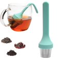 thumbnail image 1 of filtro de té de acero inoxidable con mango de silicona, 1 of 5