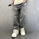 thumbnail image 2 of 2025 Jacquard Pattern Denim Pants Male Straight Fitting Baggy Bottoms Distressed Wide Jeans for Men, 2 of 4