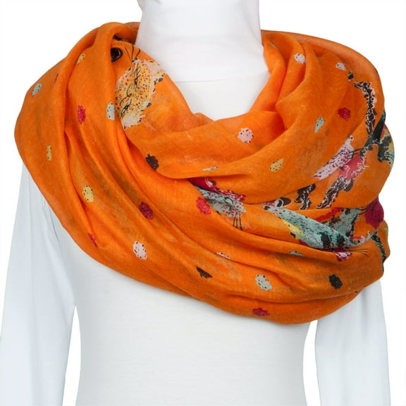 Colorful Felines Orange Scarf