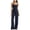 Blue, variant on Women's Jumpsuits Strapless Wide Leg Romper Casual Fashion Ruching Waist Cinching High Elastic Waistband Relaxed Flowing Long Pants, Brown L