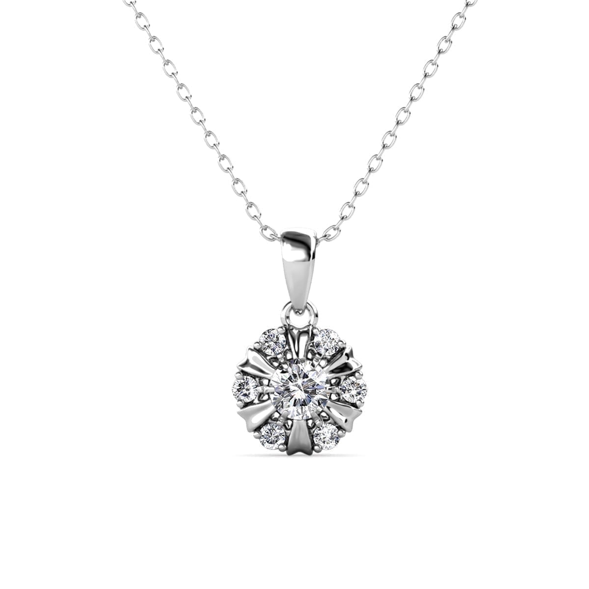 Cate & Chloe Millie 18k White Gold Plated Jewelry Set with Swarovski Crystals Gift for Women