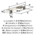 thumbnail image 4 of Amerock Bridgeport 3 inch (76mm) Center-to-Center Satin Nickel Cabinet Pull - 10 Pack, 4 of 5