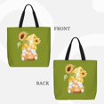 thumbnail image 2 of Pofeuu Sunflower Gnomes 3 Print Tote Bag for Women,Hobo HandBags with Zipper,Large Capacity Casual Shoulder Handbags with Inner Pockets, 2 of 7