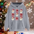 thumbnail image 5 of PNTUTB Women's Christmas Cute Printed Off Shoulder Pocket Long Sleeved Hooded Drawstring Pullover Casual Loose Sweatshirt, 5 of 6