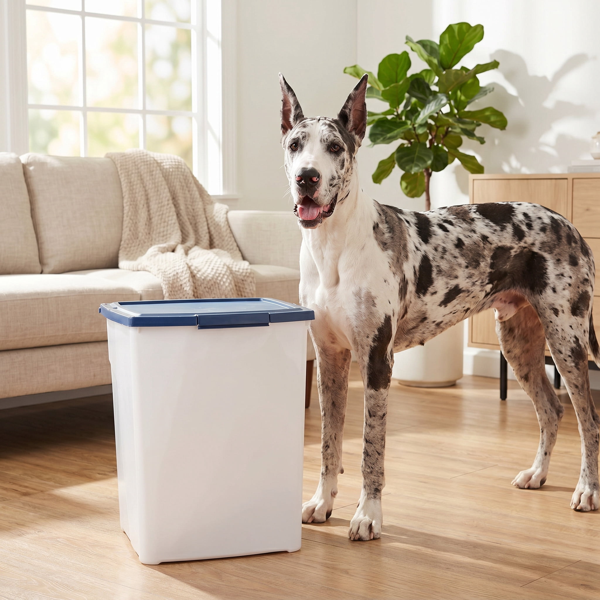 (4 pack) Vibrant Life Pet Food Storage Container, Extra Large, 50 lb Capacity