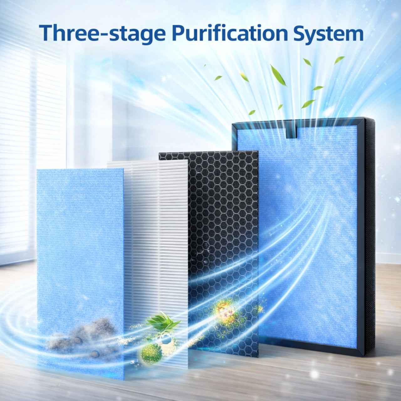 Nispira HP8 Replacement HEPA Filter Compatible with SimPure HP8 Air Purifier 3 Stage Filtration with Activated Carbon Pre Filter Replacement Air Cleaner Filter 3 Pack