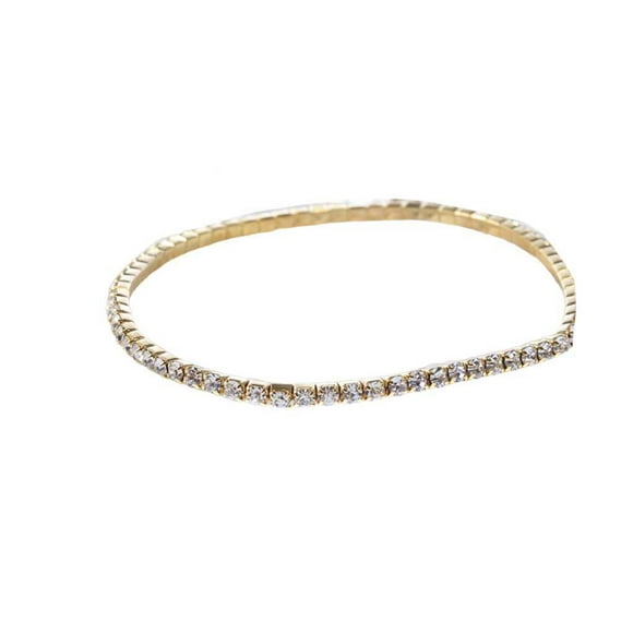 Transemion Anklets Glitter Rhinestone Adjustable Gold Silver Ankle Bracelet for Women Gold 1Set