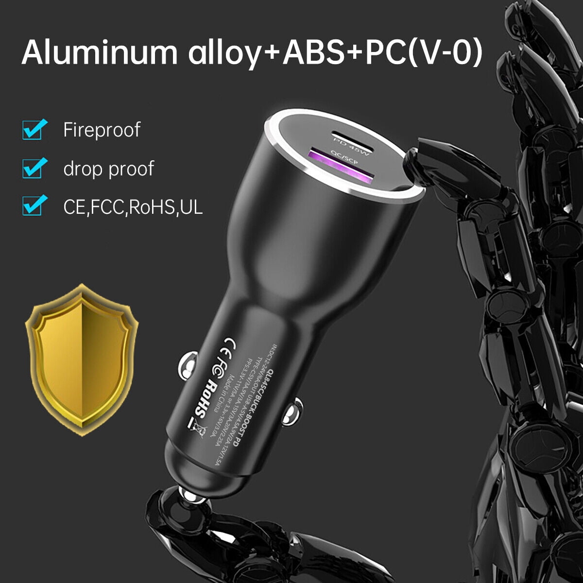 45 Watt Fast Charging Type C Car Charger for Samsung Galaxy S22 Ultra S20 25W TAPDRA Spare Part